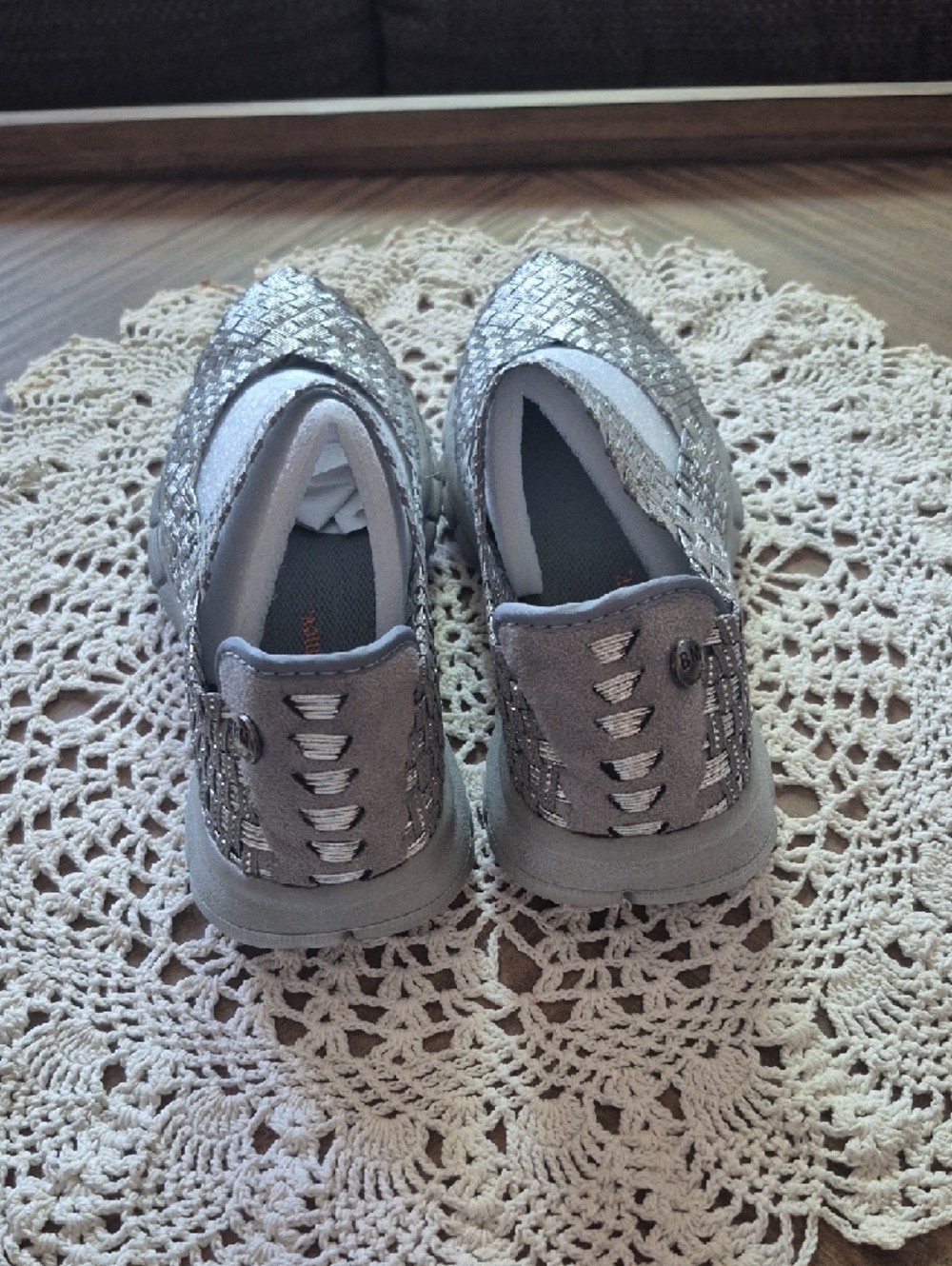 BM bernie Slip-On Woven Sneakers in Light Gray - Picture 3 of 6